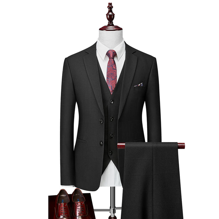 Costume 3 Pièces Homme Classique Veste Gilet Pantalon