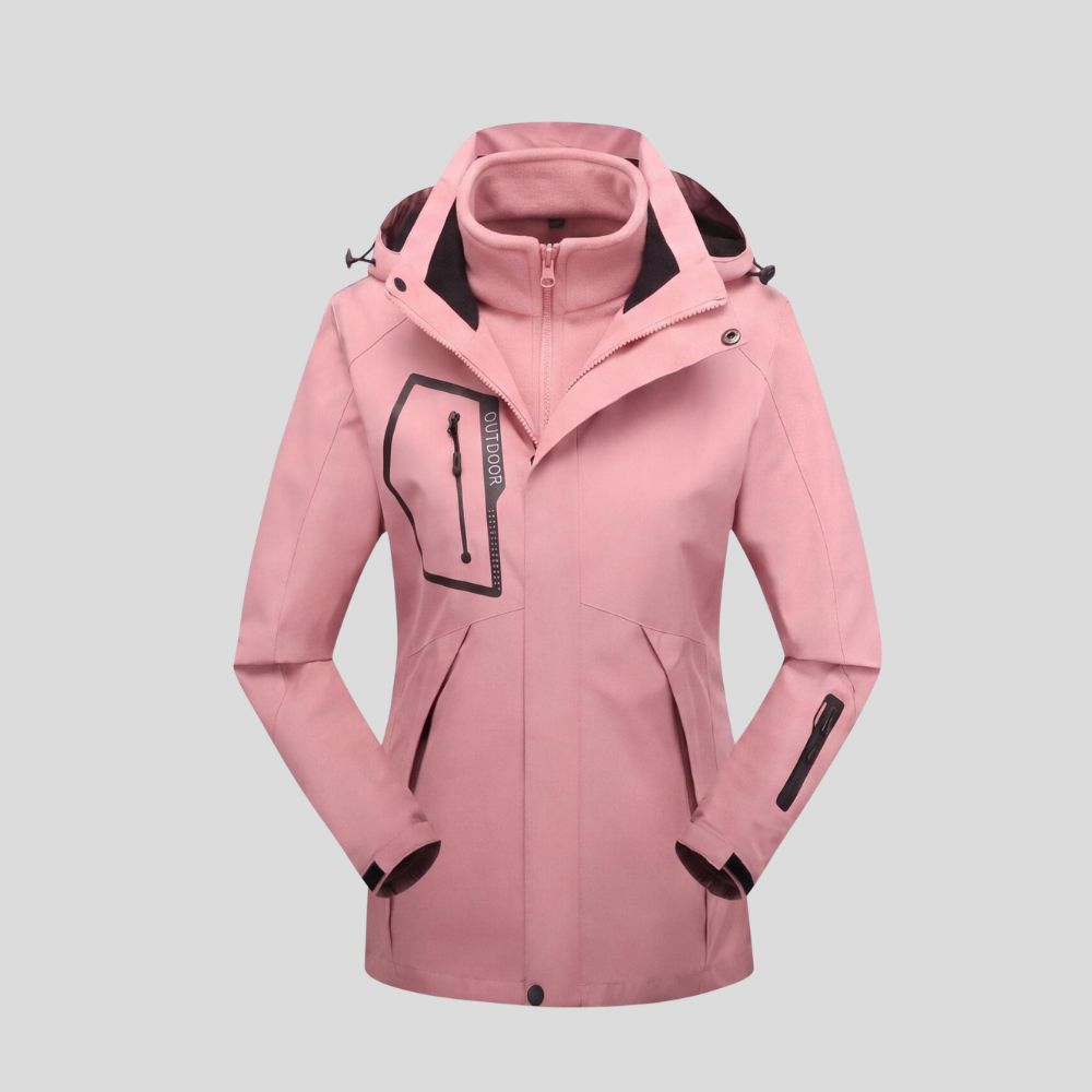 Veste De Randonnée Femme 3 En 1 Modulable Avec Polaire Amovible Et Capuche