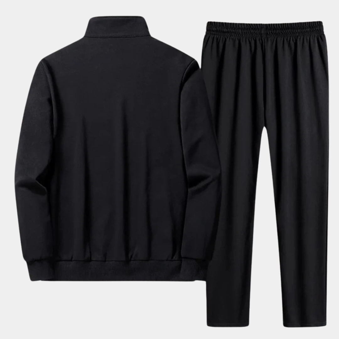 Survêtement Homme 2 Pièces en Polyester avec Veste Zippée et Jogger