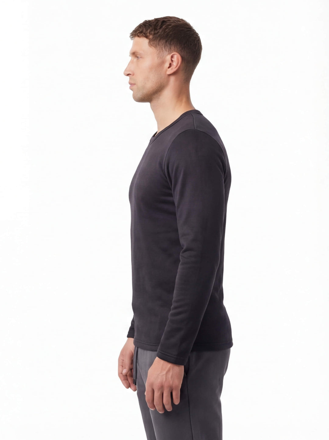 Sous Couche Homme Col Rond Doublure Polaire Manches Longues