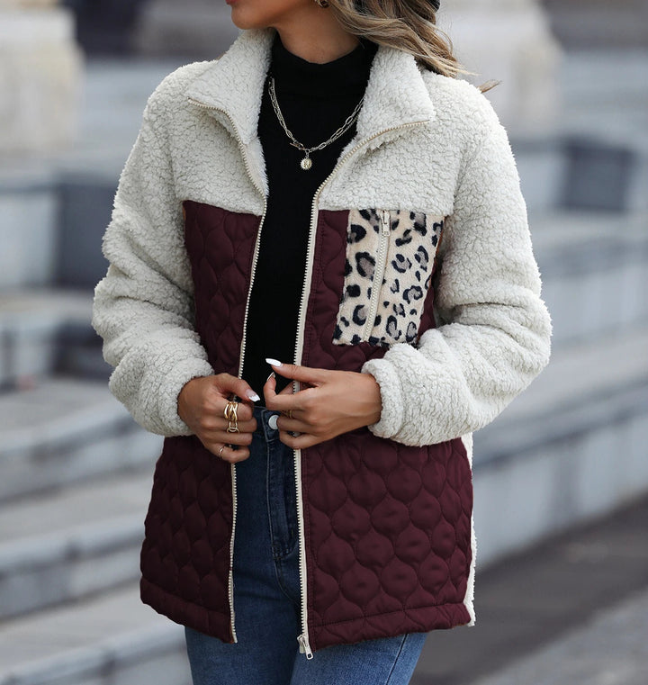Veste Femme Matelassée Sherpa Col Montant Zippée