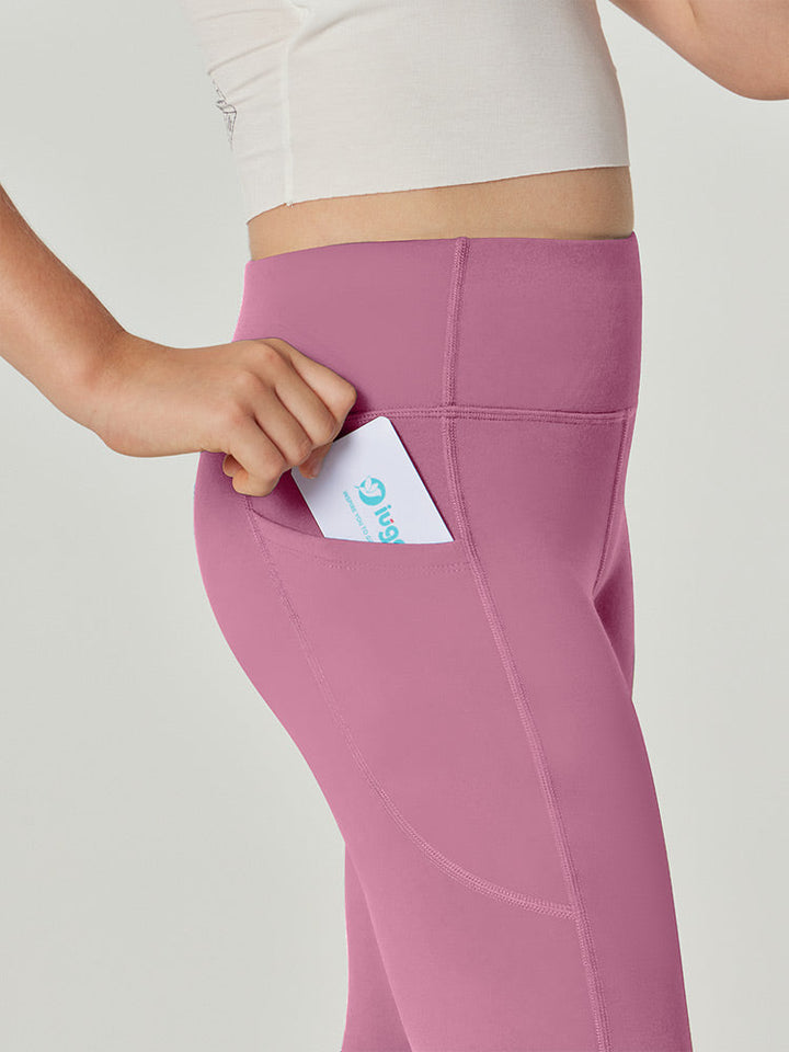 Pantalon Femme Taille Haute Doublé Polaire Évasé Avec Poches