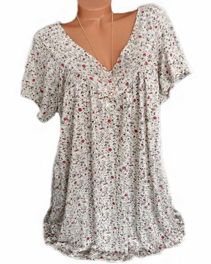 Liora | Blouse fleurie à col en V pour femmes