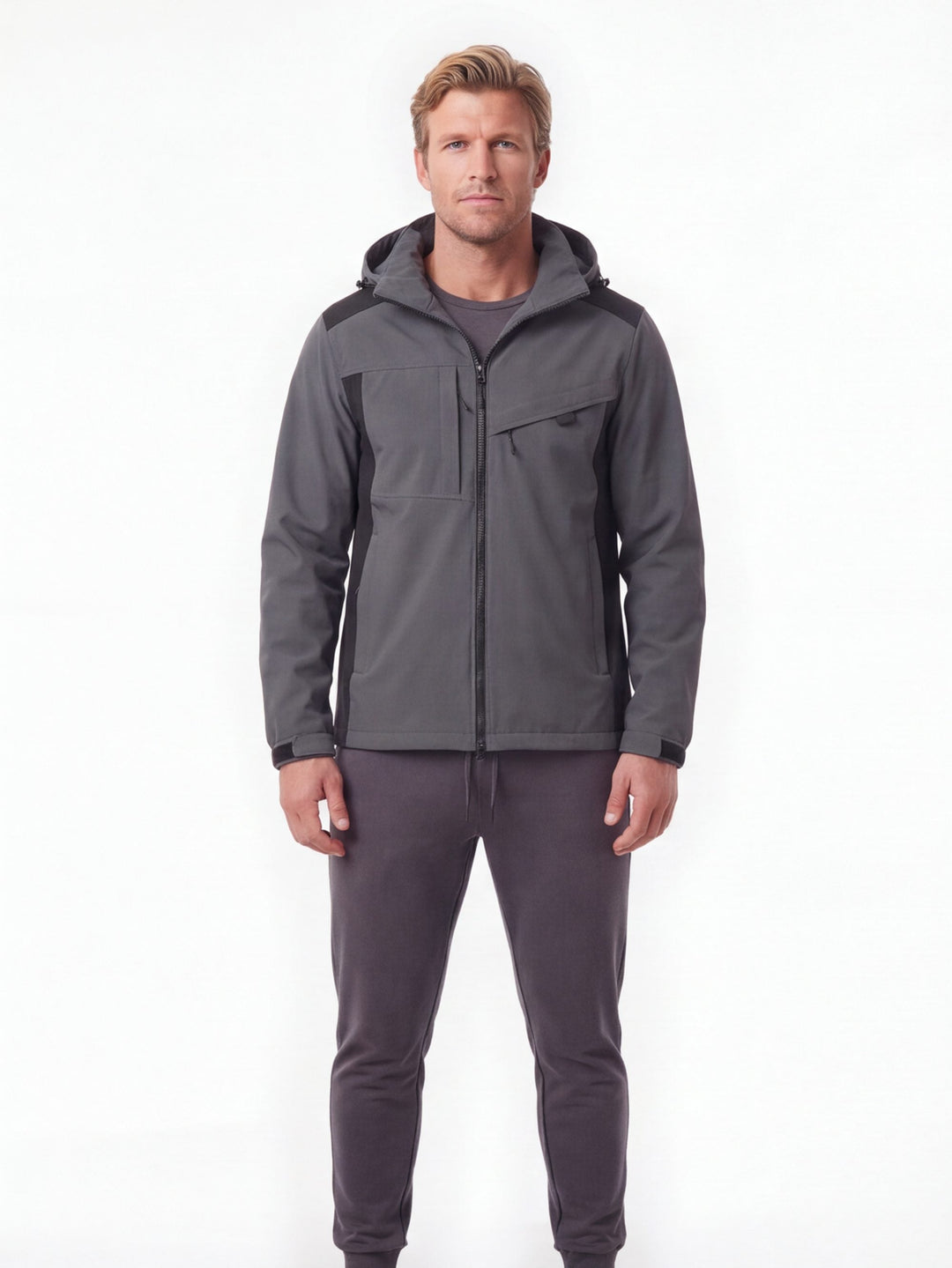 Veste Imperméable Homme 8000mm Randonnée À Capuche Réglable Et Coupe Vent