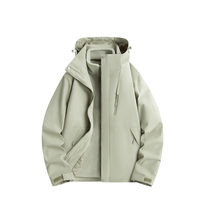 Veste De Pluie Femme 3 En 1 Imperméable Doublure Polaire Amovible