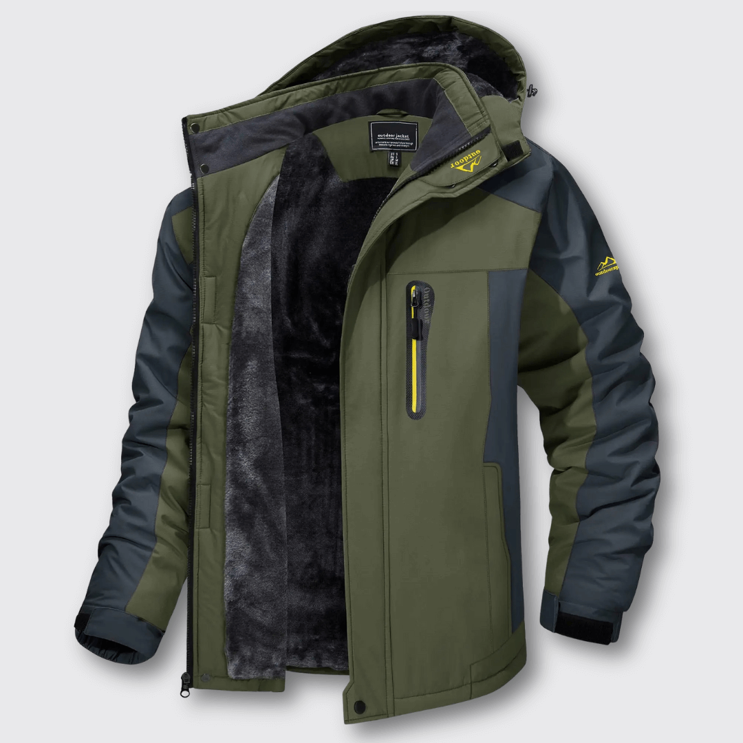Veste Imperméable à Capuche et Poches Zippées pour Homme
