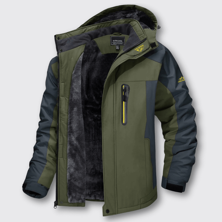 Veste Imperméable à Capuche et Poches Zippées pour Homme