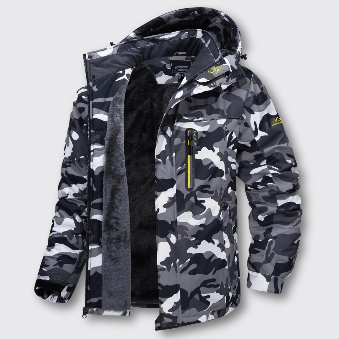 Veste Imperméable à Capuche et Poches Zippées pour Homme