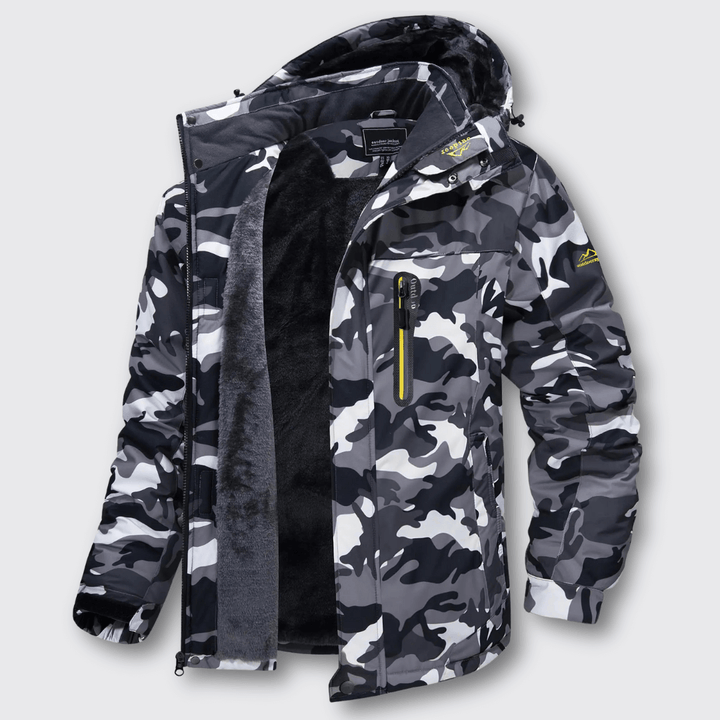 Veste Imperméable à Capuche et Poches Zippées pour Homme
