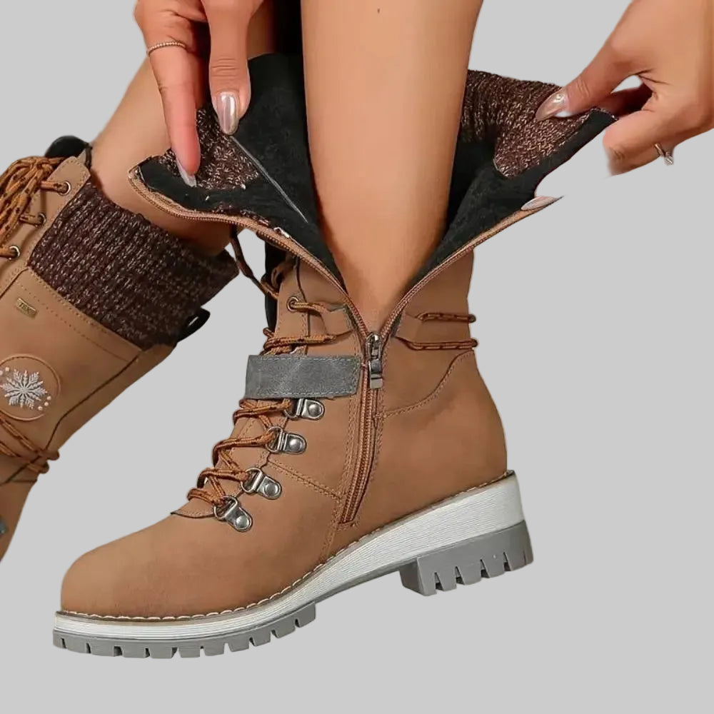 Bottes d'Hiver Orthopédiques Femme avec Doublure Chaude et Semelle Antidérapante