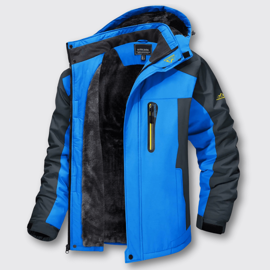 Veste Imperméable à Capuche et Poches Zippées pour Homme