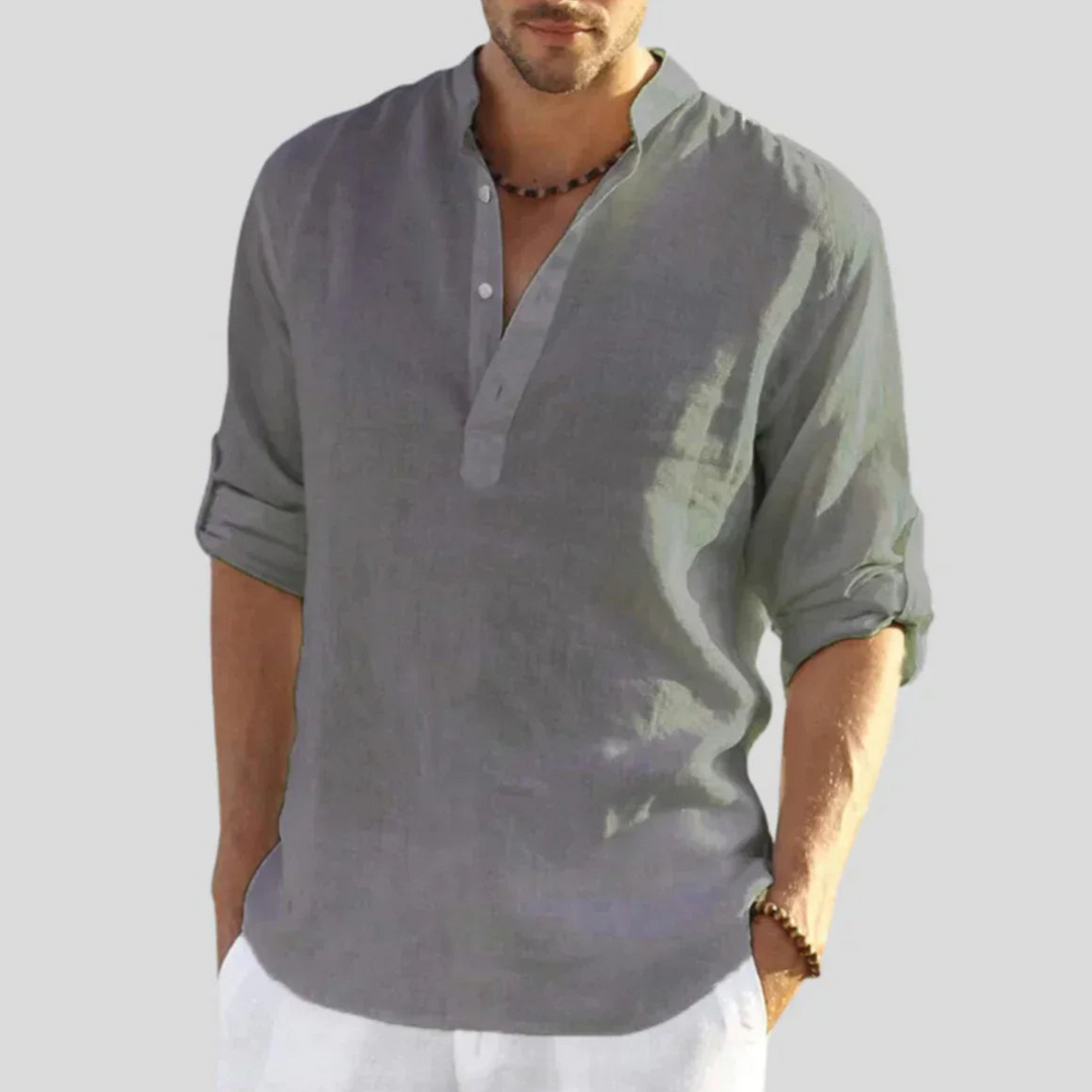 François | Chemise Henley décontractée pour hommes