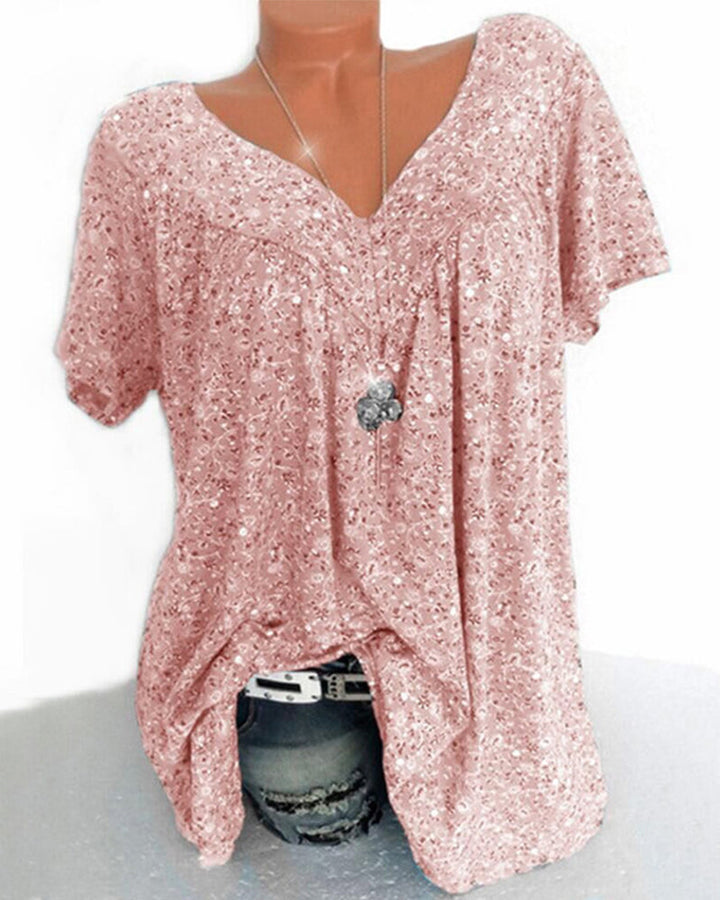 Liora | Blouse fleurie à col en V pour femmes