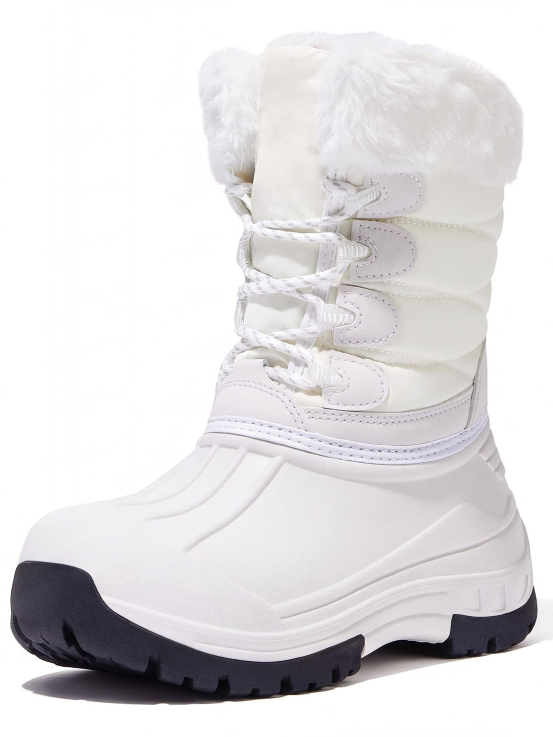 Bottes De Randonnée Femme Imperméables Doublure Polaire Et Col Fausse Fourrure