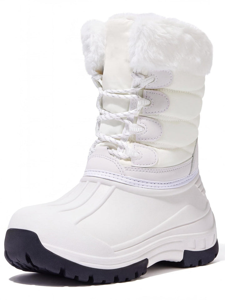 Bottes De Randonnée Femme Imperméables Doublure Polaire Et Col Fausse Fourrure