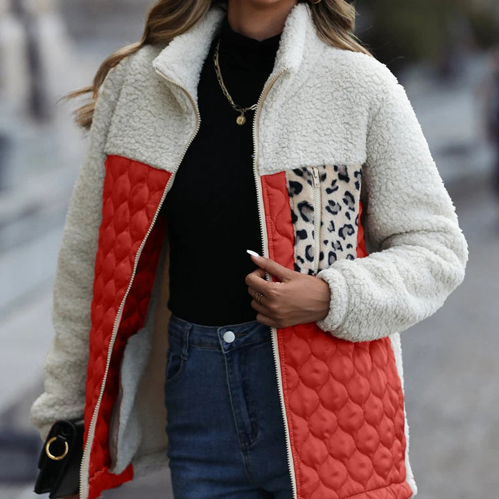 Veste Femme Matelassée Sherpa Col Montant Zippée
