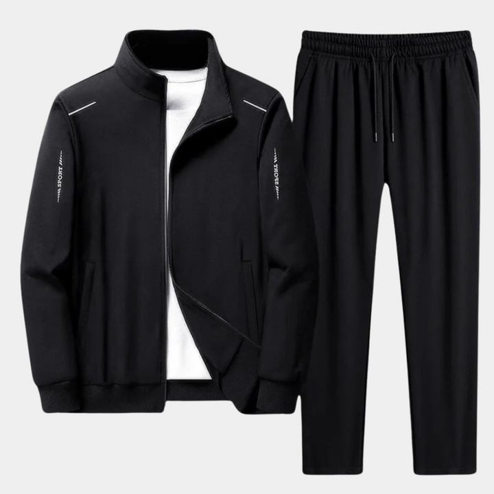 Survêtement Homme 2 Pièces en Polyester avec Veste Zippée et Jogger