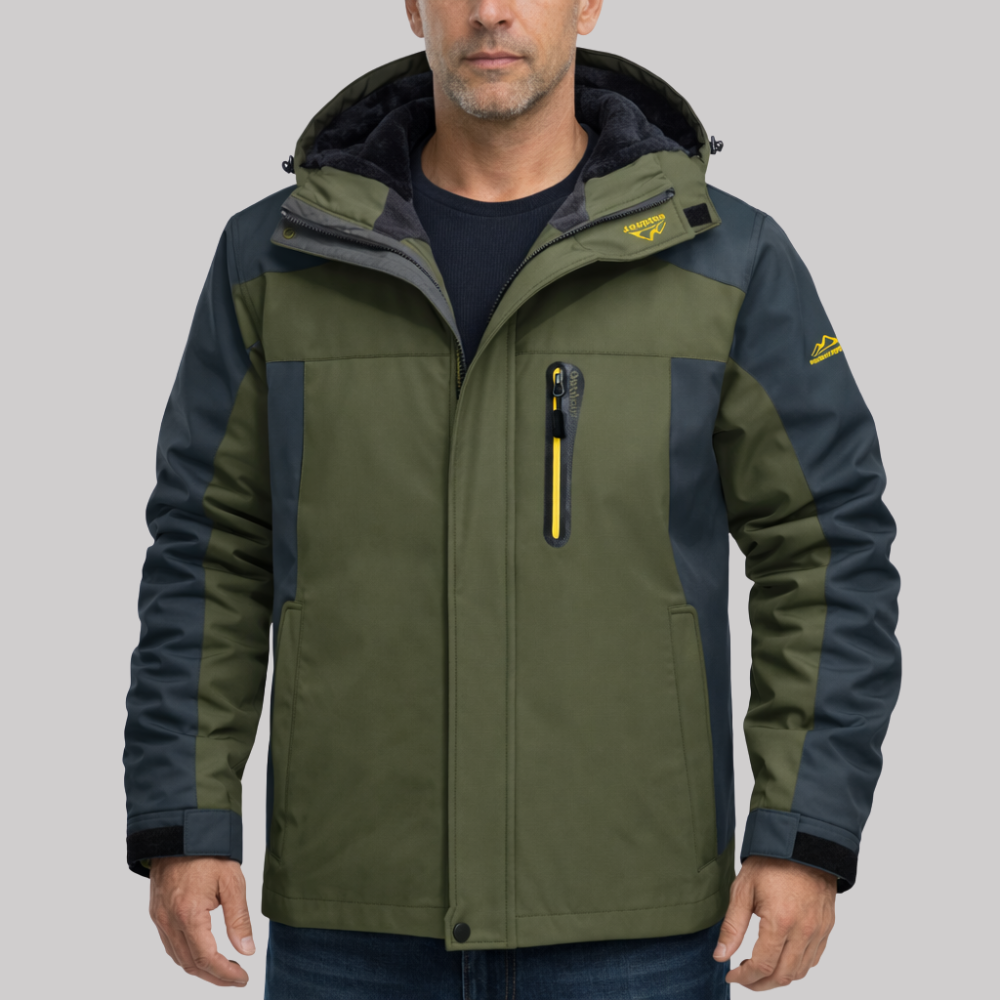 Veste Imperméable à Capuche et Poches Zippées pour Homme