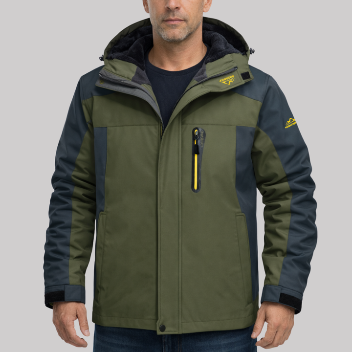 Veste Imperméable à Capuche et Poches Zippées pour Homme