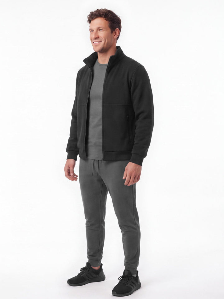 Veste Chauffante Homme USB À 8 Zones Doublure Polaire Et Col Montant