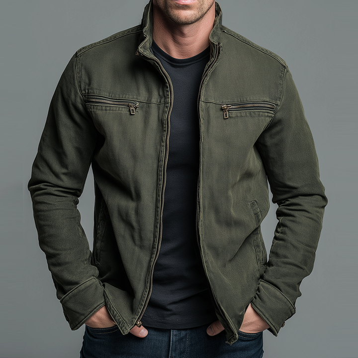 Veste Homme en Coton Style Vintage Zippée