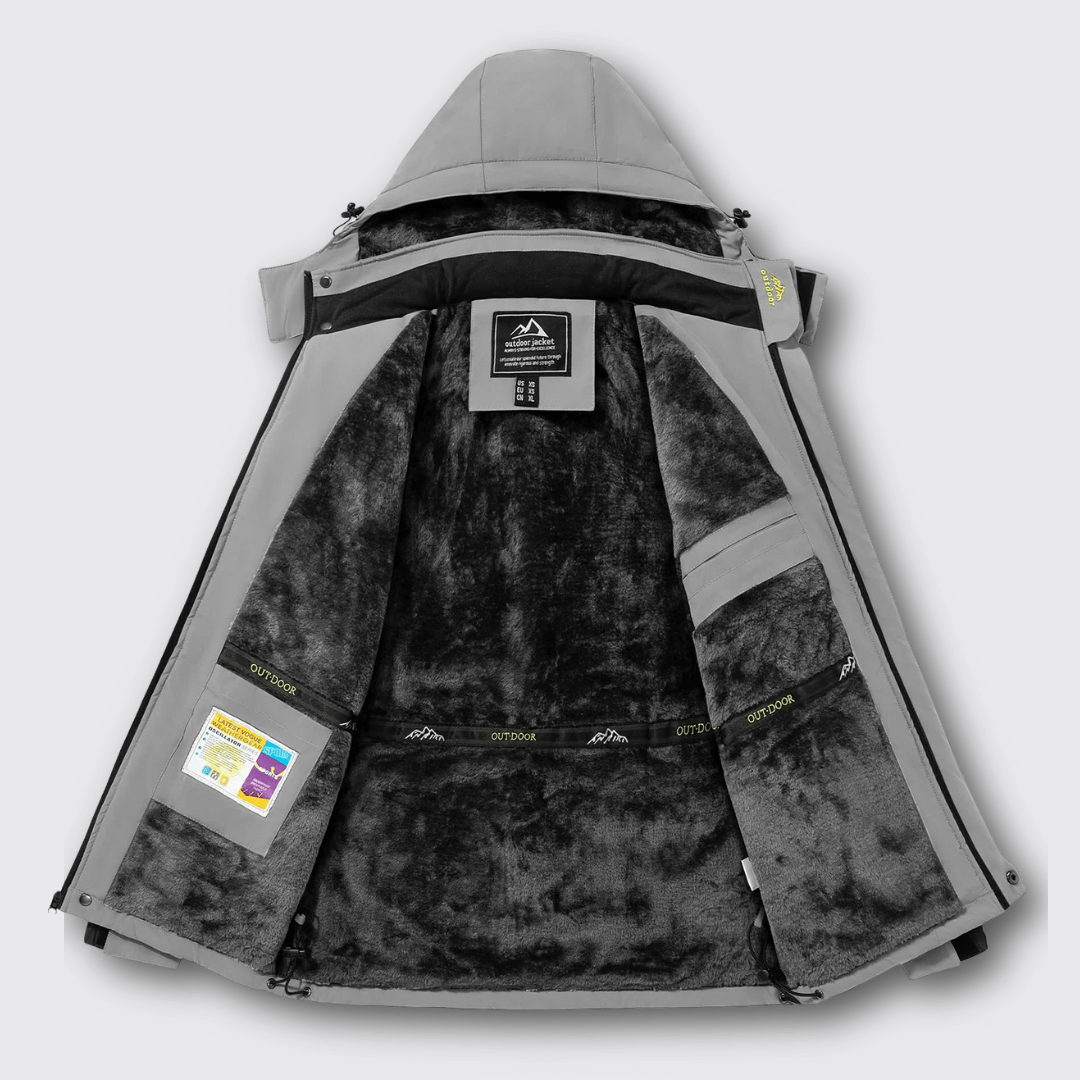 Veste Imperméable à Capuche et Poches Zippées pour Homme