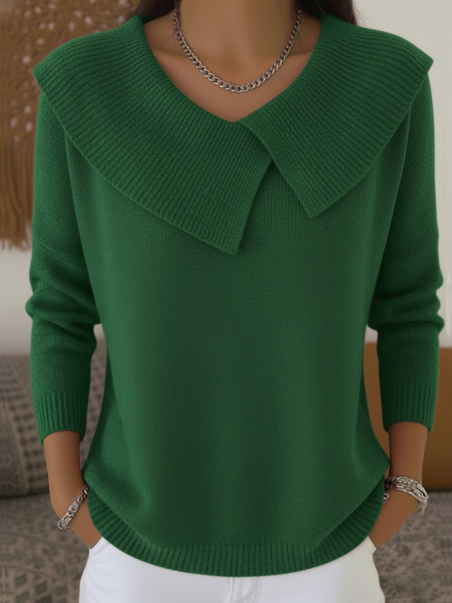 Pull Femme en Maille avec Col Large