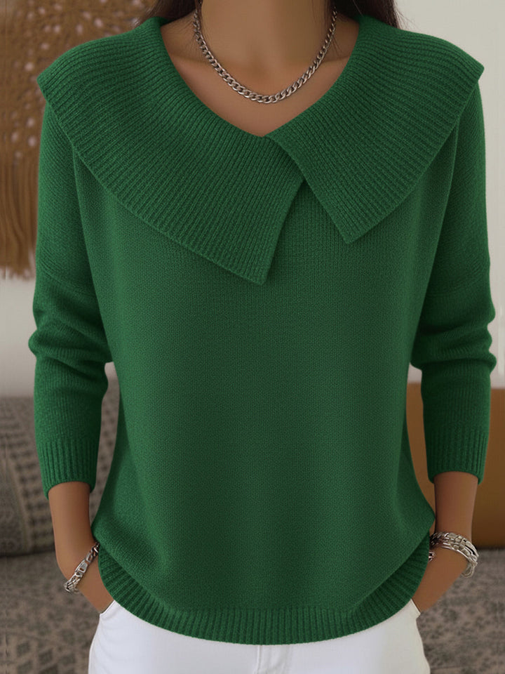 Pull Femme en Maille avec Col Large
