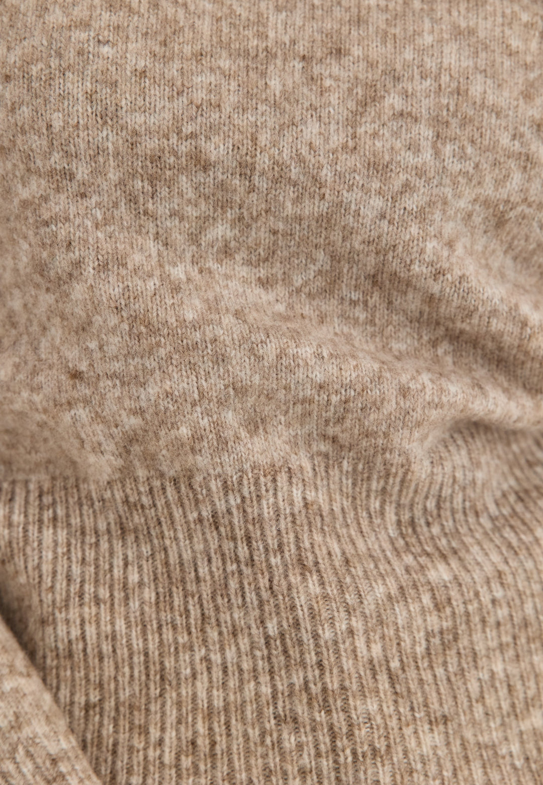 Pull Femme Ajusté en Mélange de Laine à Manches Larges