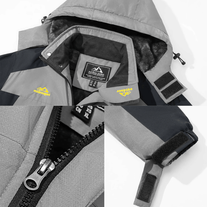 Veste Imperméable à Capuche et Poches Zippées pour Homme