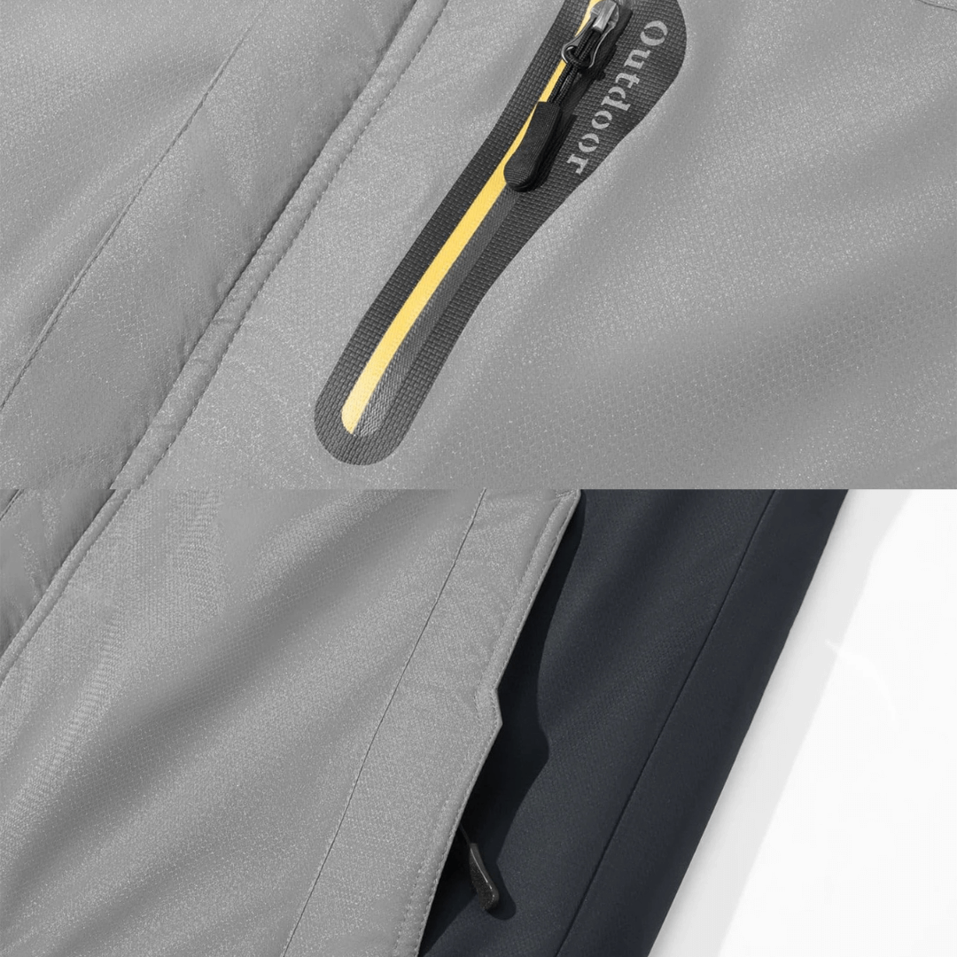 Veste Imperméable à Capuche et Poches Zippées pour Homme