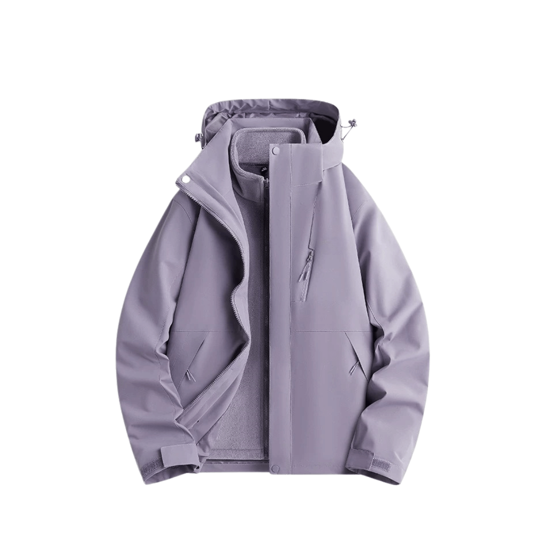Veste De Pluie Femme 3 En 1 Imperméable Doublure Polaire Amovible