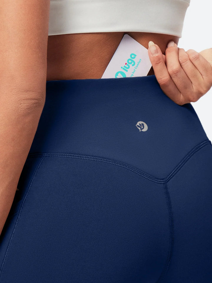 Legging Femme Taille Haute Doublé Polaire Sans Couture Avant Avec Poches