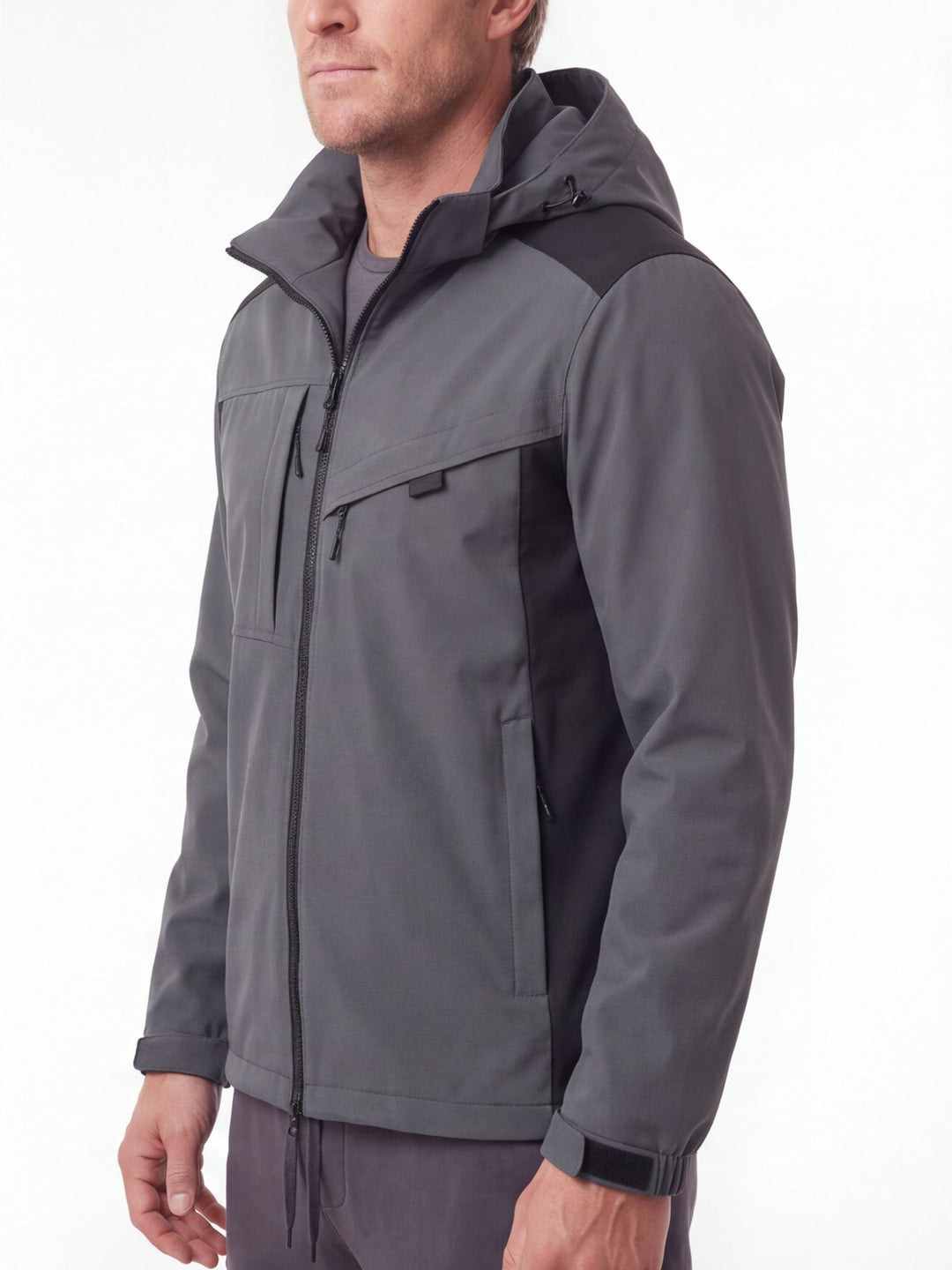 Veste Imperméable Homme 8000mm Randonnée À Capuche Réglable Et Coupe Vent