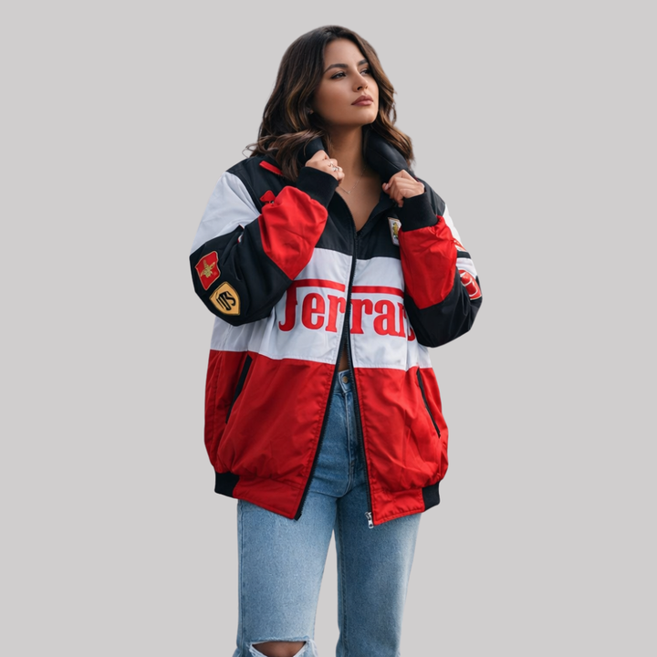 Veste de Course Oversize à Bandes Contrastantes pour Femme