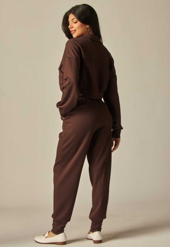 Ensemble Veste Courte Utilitaire et Pantalon Jogger pour Femme