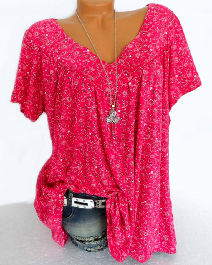 Liora | Blouse fleurie à col en V pour femmes