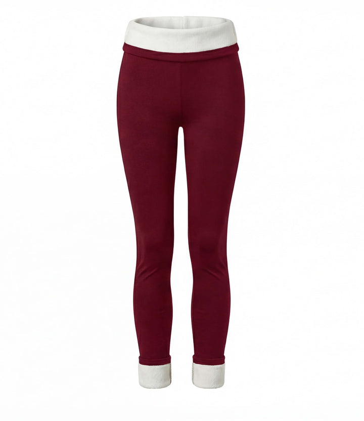 Legging Femme Doublure Polaire Taille Haute Et Ourlet Reversibles