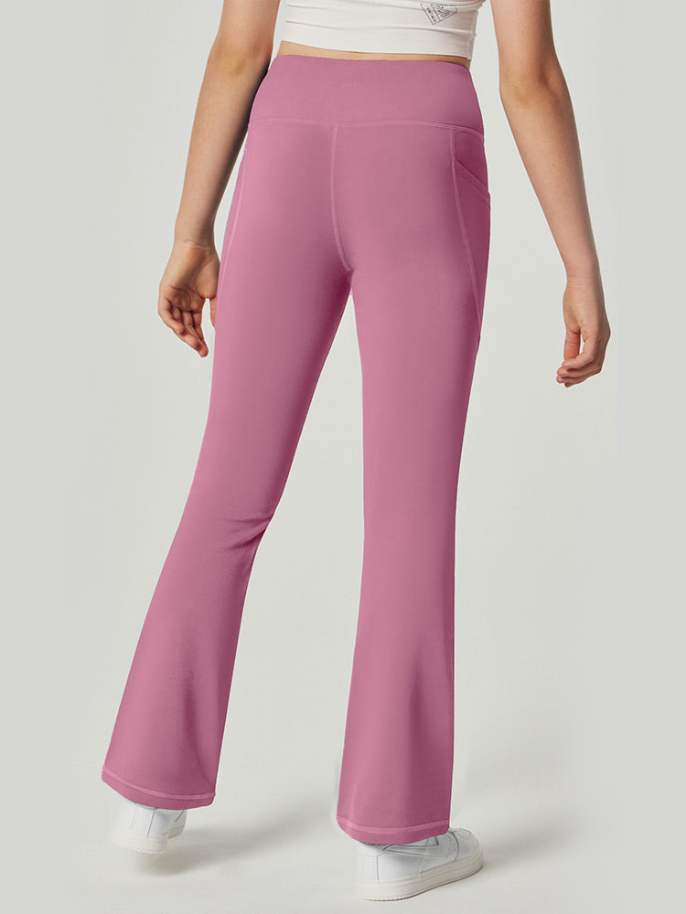 Pantalon Femme Taille Haute Doublé Polaire Évasé Avec Poches