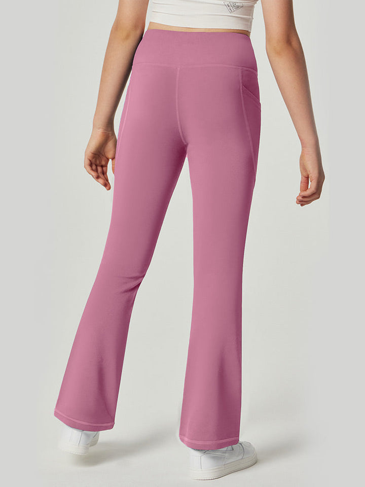 Pantalon Femme Taille Haute Doublé Polaire Évasé Avec Poches
