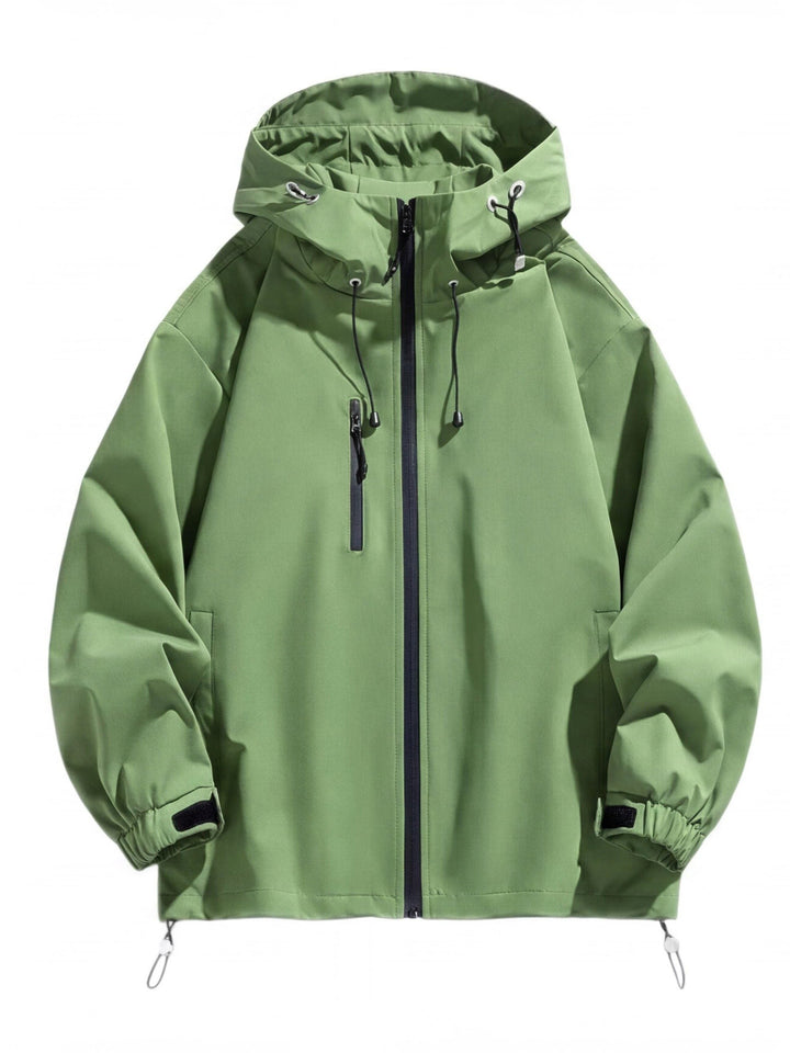 Veste De Randonnée Homme 3 Couches Ajustable Capuche Et Poches Zippées