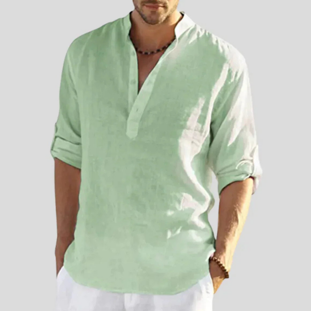 François | Chemise Henley décontractée pour hommes