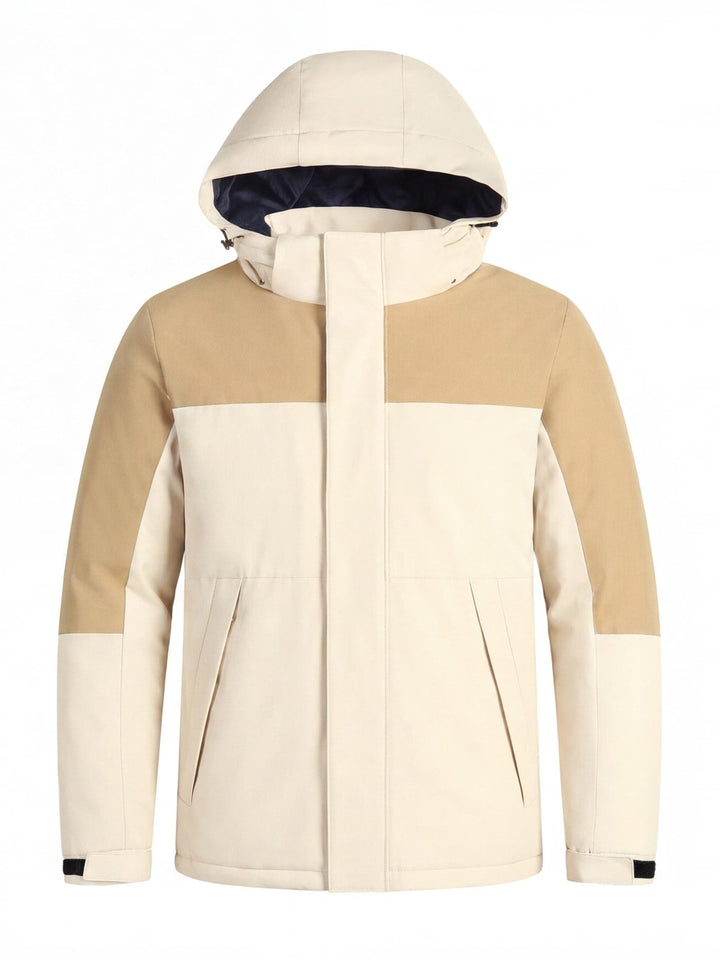 Veste De Randonnée Homme Isolante À Capuche Et Col Haut Fermeture Tempête