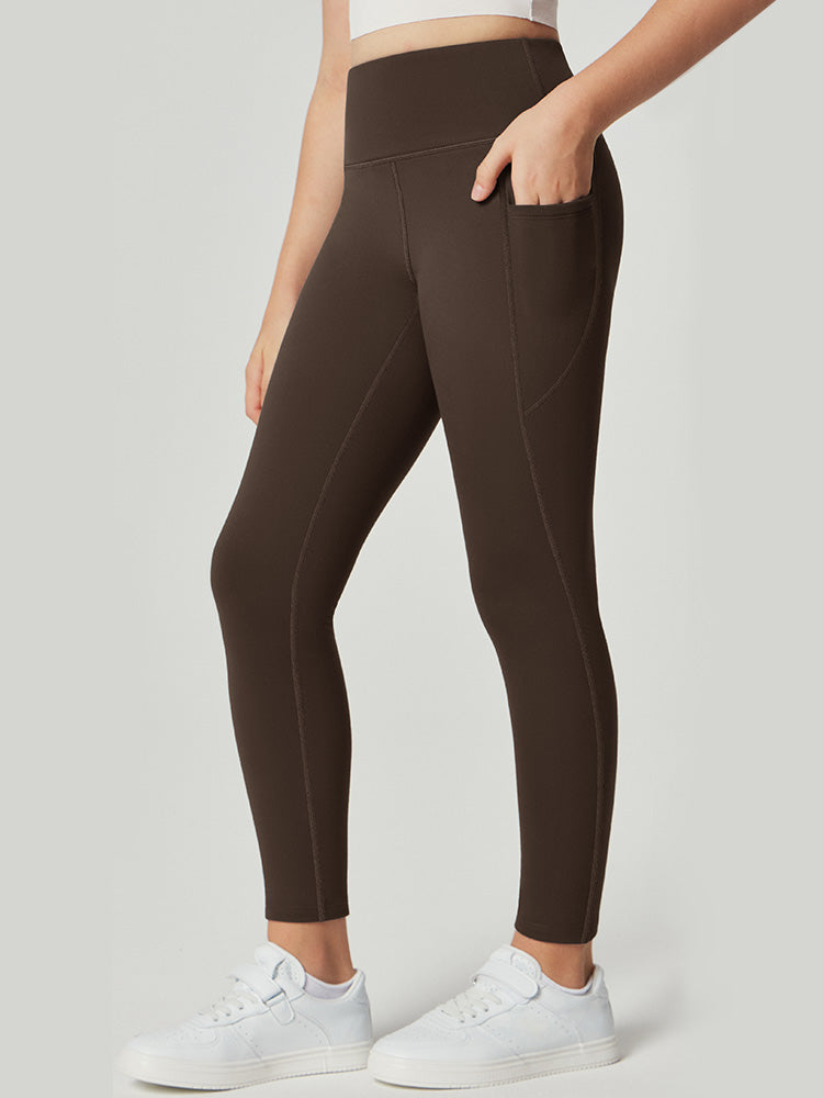 Legging Femme Taille Haute Doublé Polaire Avec Poches Latérales