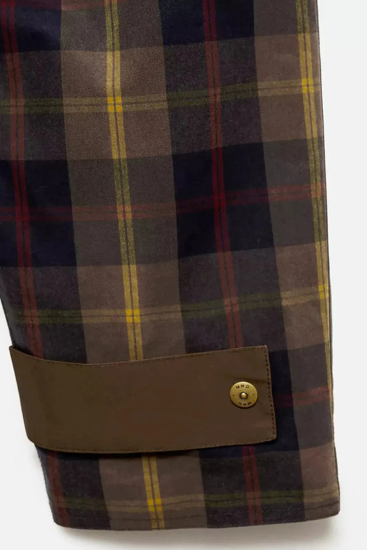 Veste Femme Carreaux Col Fourrure Boutonnée Manches Longues