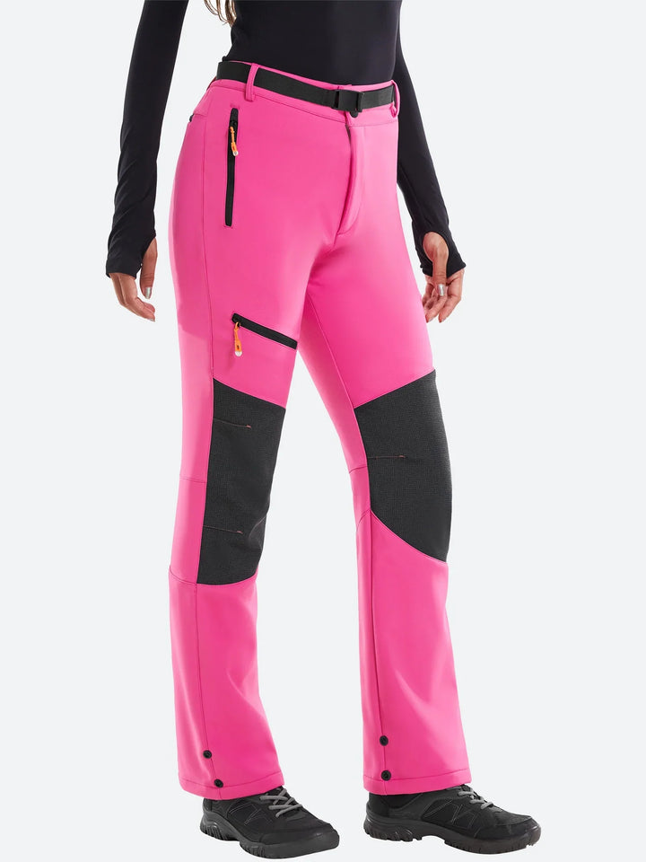Pantalon De Ski Femme Doublé Polaire Imperméable Genoux Renforcés