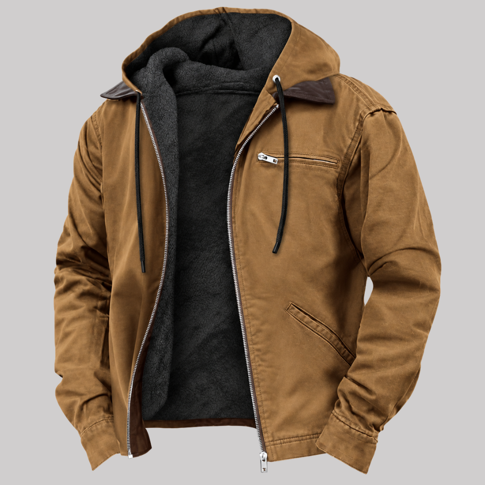 Veste à Capuche Doublée Polaire et Poches Zippées pour Homme