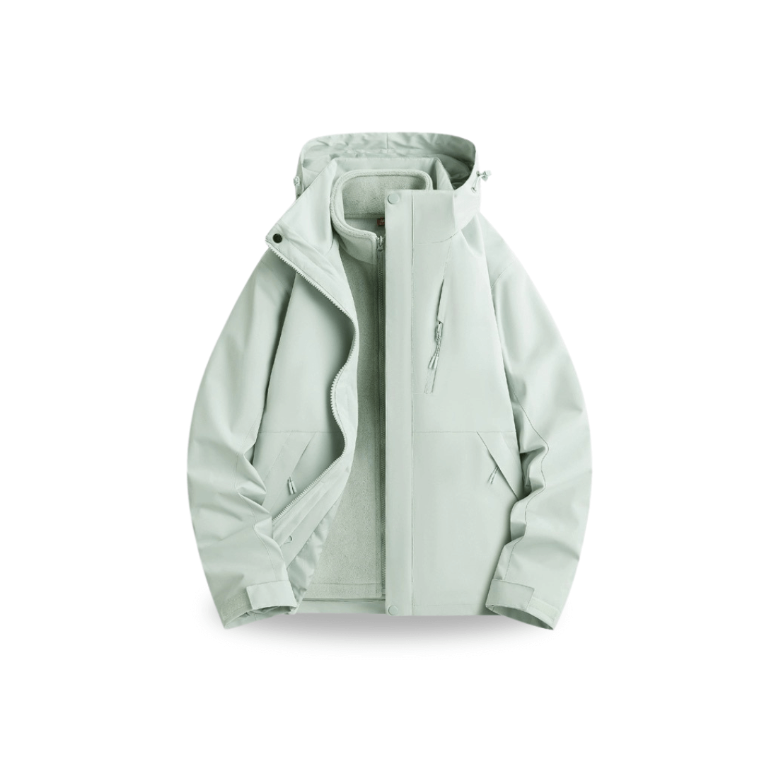 Veste De Pluie Femme 3 En 1 Imperméable Doublure Polaire Amovible