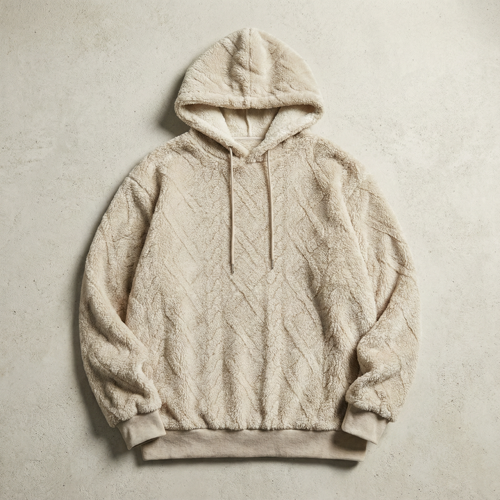 Sweat À Capuche Homme Matière Texturée Matelassée Cordon De Serrage