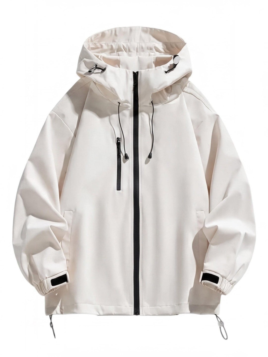 Veste De Randonnée Homme 3 Couches Ajustable Capuche Et Poches Zippées
